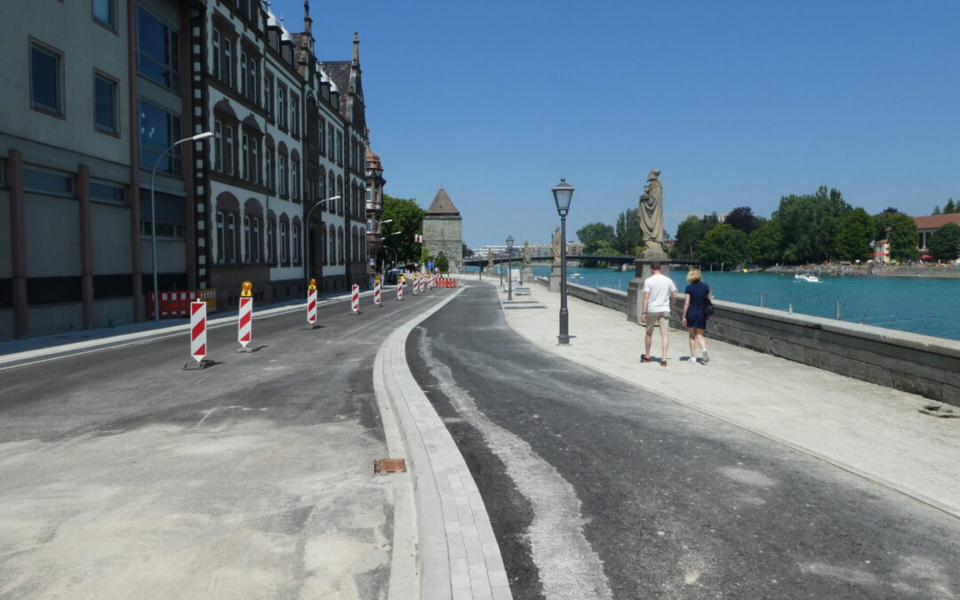 Stützwand im Zuge der Umgestaltung Rheinsteg – Konstanz